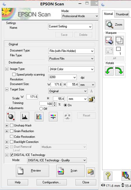 epson scan mac document size