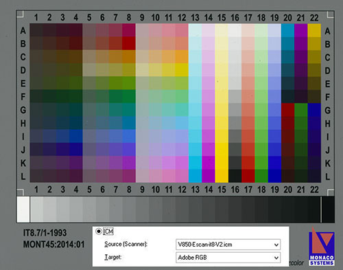 Epson Perfection V850 Pro review - Color profiling